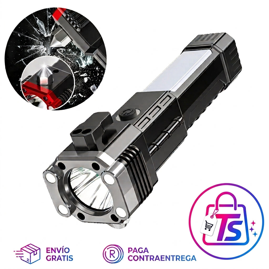 LINTERNA CON MARTILLO DE SEGURIDAD S03